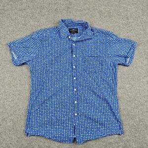 Rodd & Gunn Shirt Mens Large Blue Floral Cotton Short Sleeve Button Up Casual